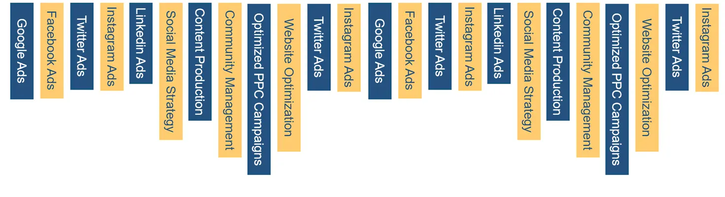 linkedin, Instagram, Facebook, Twitter, Google ads, Content Management