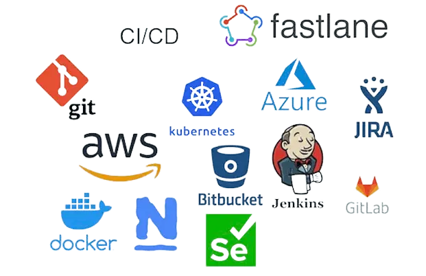 AWS, Azure, CI/CD, Git, Fastlane